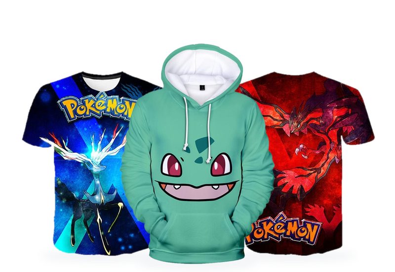 Bulbasaur hoodie with Xerneas and Yveltal printed T-shirts